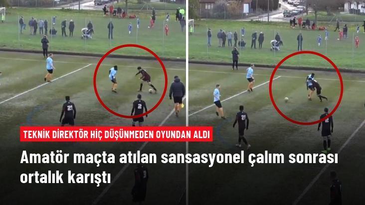 Amatör maçta atılan sansasyonel çalım sonrası ortalık karıştı